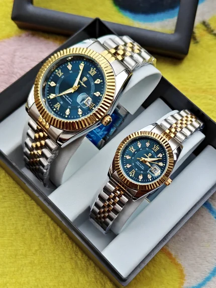 POEDAGAR 910 Luxury Stainless steel Couple Watch Blue