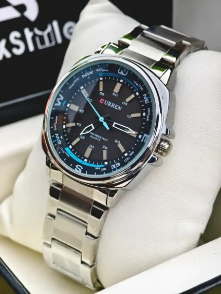 Curren 8455 Stainless Steel Watch | Premium Chain