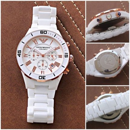 Ceramic Armane Brand premium quality men's White watch